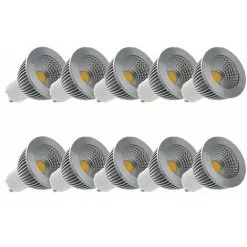 VISION-EL LOT 10 X Spot LED COB 6W (55W) GU10 Dimmable Angle 80° Blanc Jour 4000°K Ampoule