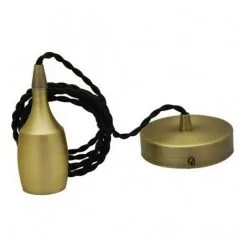 VISION-EL Suspension Métal M008 Cloche Douille E27 Finition Bronze Mat + Câble 2m