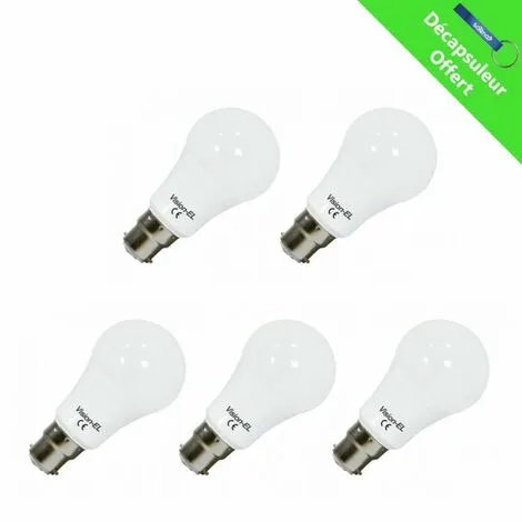 VISION-EL Pack 5x Ampoule LED B22 Bulb Blanc Chaud 12W (110W) 3000°K - Blanc Chaud 2 VISION-EL Pack 5x Ampoule LED B22 Bulb Blanc Chaud 12W (110W) 3000°K - Blanc Chaud – Image 2