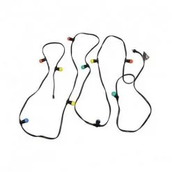 VISION-EL Guirlande Foraine Guinguette 10 Mètres + 10 Ampoules LED Rouges Bleues Jaunes Vertes - Multicolore