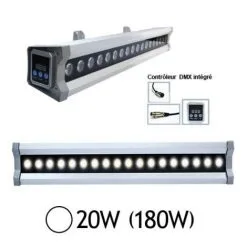 Vision-EL 8020 Lèche-Mur Extérieur LED 20W 15° 6000°K IP65 DMX - Gris