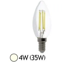 VISION-EL Ampoule Led 4W (35W) E14 Filament Flamme Claire Blanc Jour 4000°K