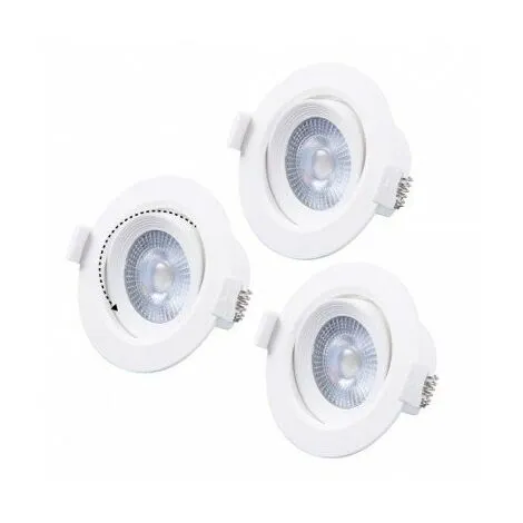 VISION-EL Lot De 3 Spots LED SMD Orientables - 3W - 4000°K - Rond - Blanc - Non Dimmable - Blanc 4 VISION-EL Lot De 3 Spots LED SMD Orientables - 3W - 4000°K - Rond - Blanc - Non Dimmable - Blanc – Image 4