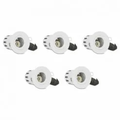 VISION-EL PACK DE 5X Support Spot Fixe Norme BBC RT2012 IP65 + Douille GU10 Et Connecteur Automatique