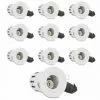 VISION-EL PACK DE 10X Support Spot Fixe Norme BBC RT2012 IP65 + Douille GU10 Et Connecteur Automatique