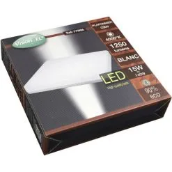 VISION-EL Plafonnier LED Design Carré 15W Blanc Neutre IP44 -VISION-EL Soldes 18983839 4