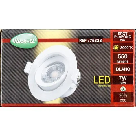VISION-EL Spot LED 7W 230V Encastrable Orientable Teinte Blanc Chaud 5 VISION-EL Spot LED 7W 230V Encastrable Orientable Teinte Blanc Chaud – Image 5