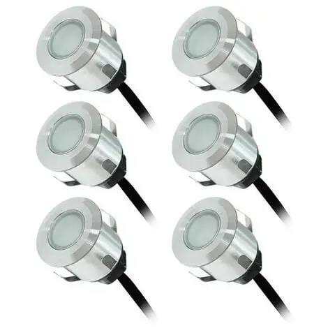 VISION-EL KIT SPOT LED TERRASSE 6 X 0,6 W 12V 4000K ROND IP67 + ALIM 230 V 1 VISION-EL KIT SPOT LED TERRASSE 6 X 0,6 W 12V 4000K ROND IP67 + ALIM 230 V