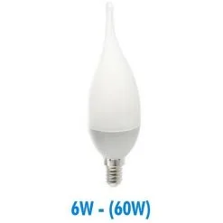 VISION-EL Ampoule Led 6W (60W) E14 Flamme Opaque | Température De Couleur: Blanc Froid 6000K