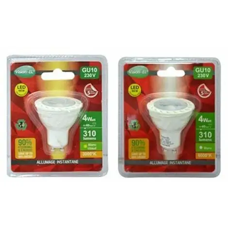 VISION-EL Ampoule LED COB GU10 4W - 6000K - 310lm - Non Dimmable - Blister 3 VISION-EL Ampoule LED COB GU10 4W - 6000K - 310lm - Non Dimmable - Blister – Image 3