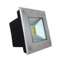 VISION-EL Spot LED Encastre Sol Carré Finition Inox 3W Terrasse Piscine - Blanc Jour