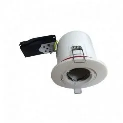 VISION-EL Support Plafond Rond Inclinable Blanc Avec Douille Automatique Ø100 Mm