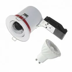 VISION-EL Pack Support De Spot LED Inclinable + Ampoule LED GU10 Spot 6W Dimmable 4000°K - Blanc Jour