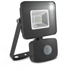 VISION-EL Projecteur LED 10W (90W) IP65 Plat Blanc Jour 6000°K Avec Détecteur