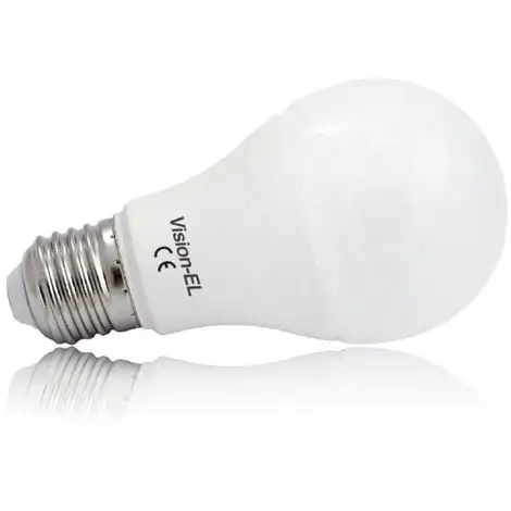 VISION-EL Ampoule Led 6W (55W) E27 Blanc Chaud 3000°K Bulb Opale 1 VISION-EL Ampoule Led 6W (55W) E27 Blanc Chaud 3000°K Bulb Opale