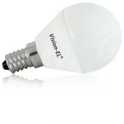 VISION-EL Ampoule Led 4W (35W) E14 P45 Blanc Chaud 3000°K Boule Opale