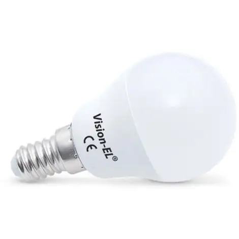 VISION-EL Ampoule Led 6W (55W) E14 P45 Dimmable Blanc Chaud 3000°K Boule Opale 1 VISION-EL Ampoule Led 6W (55W) E14 P45 Dimmable Blanc Chaud 3000°K Boule Opale