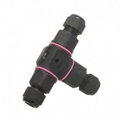 VISION-EL Connecteur Luminaire Exterieur Étanche Forme T IP68 450V Noir 3 Fils Connexion