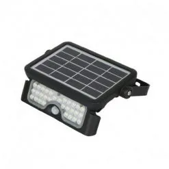 VISION-EL Projecteur Led Solaire 5W (45W) Blanc Neutre 4000°K Détecteur Et Batterie - Noir