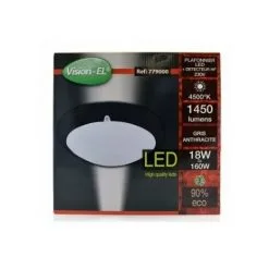 VISION-EL Plafonnier LED Hublot 18W- Ø 296mm - 4500K - Avec Détecteur RF - Gris Anthracite Mat -VISION-EL Soldes 9848638 3